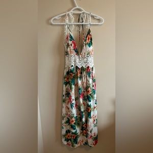 Backless Floral Swim Cover Dress Size 10